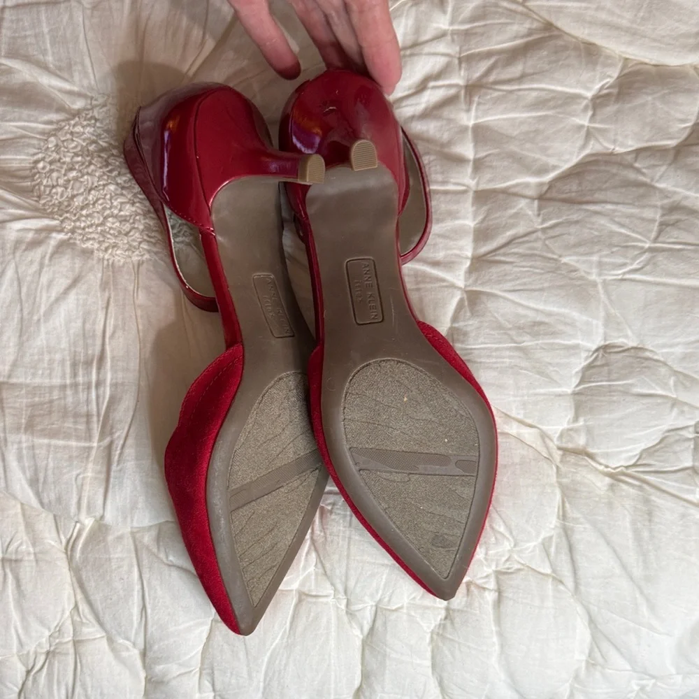 Anne Klein Red kitten Heeled Sandals - Picture 4 of 7